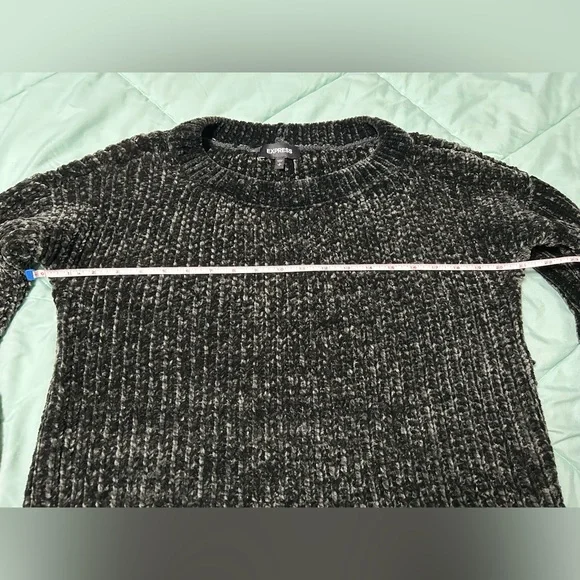 Express Size S Black Crew Neck Sweater with Bell Sleeves - Picture 12 of 14